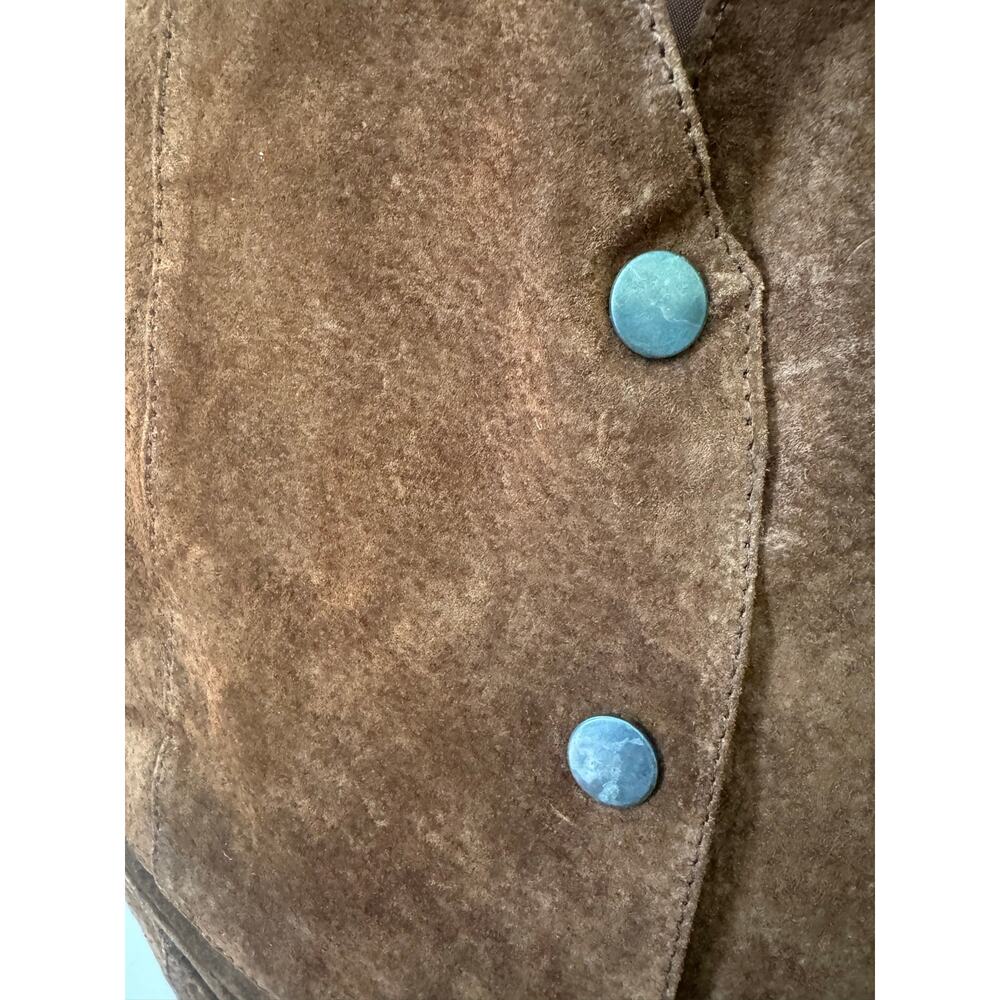 Vintage Learsi Brown Genuine Leather Western Vest Boho Ren Faire M - Picture 2 of 8